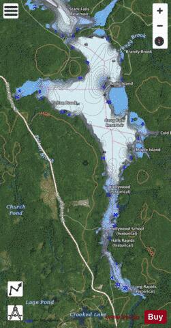 Carry Falls Reservoir depth contour Map - i-Boating App - Satellite
