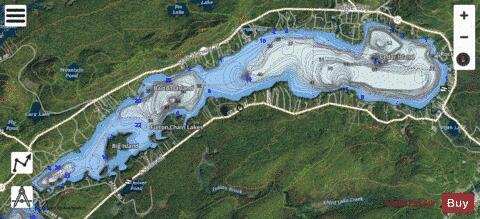 Fourth Lake depth contour Map - i-Boating App - Satellite
