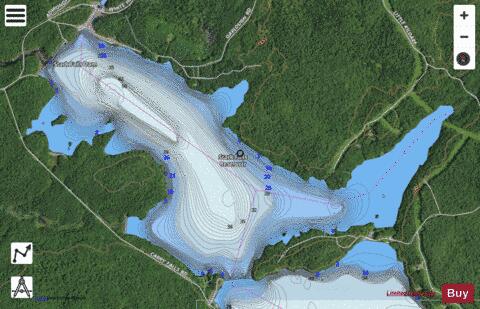 Stark Falls Reservoir depth contour Map - i-Boating App - Satellite