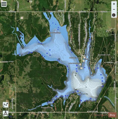 Lake Humphreys depth contour Map - i-Boating App - Satellite