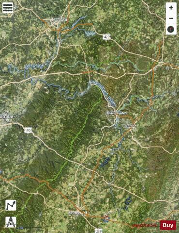 Two Lick Creek Reservoir depth contour Map - i-Boating App - Satellite