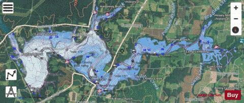 Woods Reservoir depth contour Map - i-Boating App - Satellite