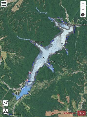 Laurell Hill depth contour Map - i-Boating App - Satellite