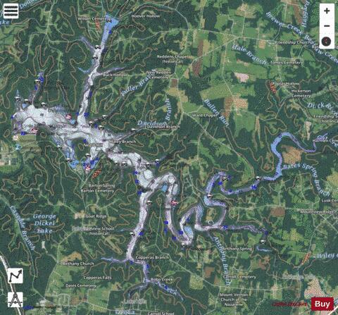 Normandy Lake depth contour Map - i-Boating App - Satellite