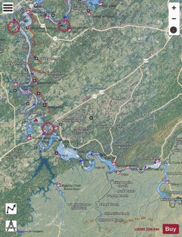 Tellico Lake depth contour Map - i-Boating App - Satellite