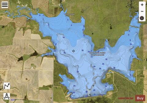 Buffalo Creek Reservoir depth contour Map - i-Boating App - Satellite