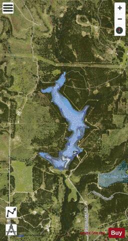 Lake Bryson depth contour Map - i-Boating App - Satellite