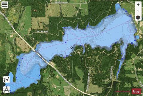 Lake Gilmer depth contour Map - i-Boating App - Satellite