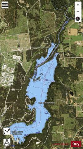 Mineral Wells depth contour Map - i-Boating App - Satellite