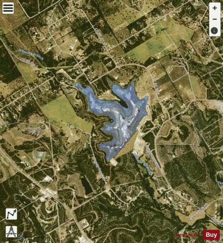 Wheeler Branch Reservoir depth contour Map - i-Boating App - Satellite