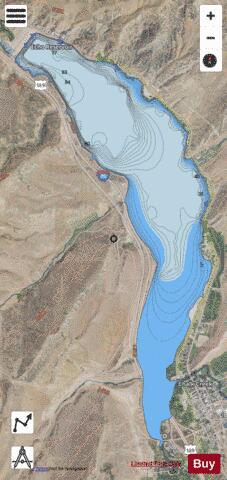 Echo Reservoir depth contour Map - i-Boating App - Satellite