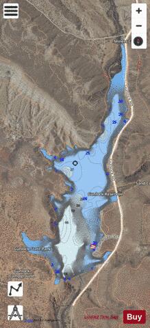 Gunlock Reservoir depth contour Map - i-Boating App - Satellite