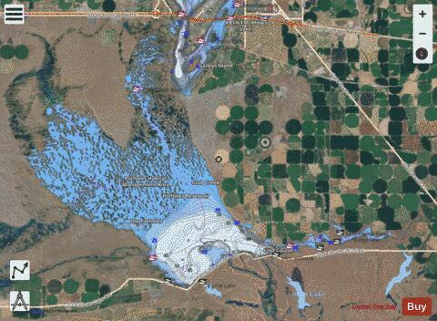 Potholes Reservoir depth contour Map - i-Boating App - Satellite