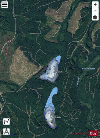 Bridges Lake,  King County depth contour Map - i-Boating App - Satellite