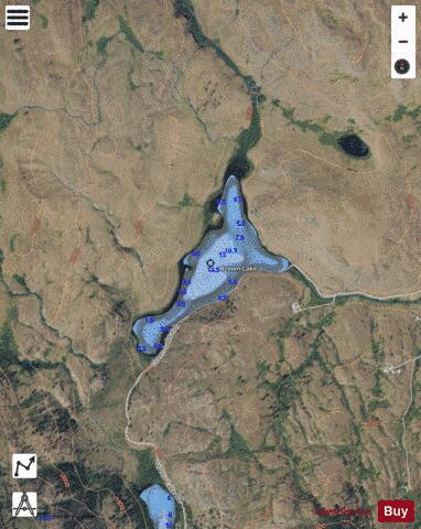 Brown Lake depth contour Map - i-Boating App - Satellite