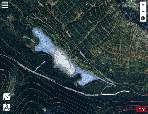Cooper Lake,  Kittitas County depth contour Map - i-Boating App - Satellite