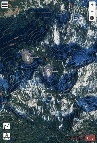 Cup Lake depth contour Map - i-Boating App - Satellite