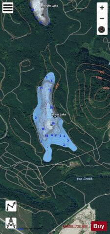 Klaus Lake,  King County depth contour Map - i-Boating App - Satellite