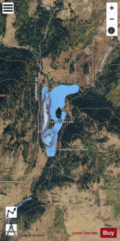 Lemanasky Lake,  Okanogan County depth contour Map - i-Boating App - Satellite