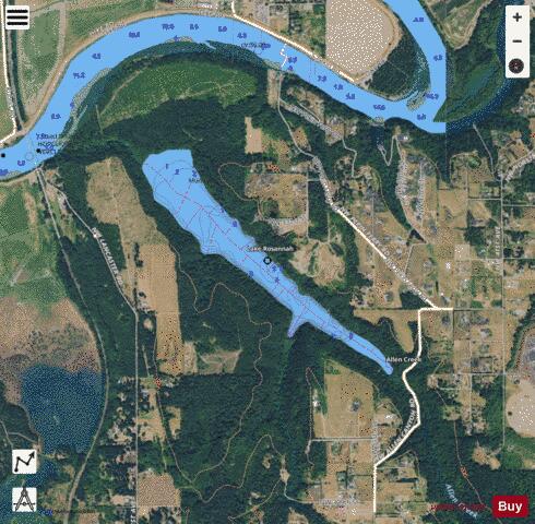 Mud Lake,  Clark County depth contour Map - i-Boating App - Satellite
