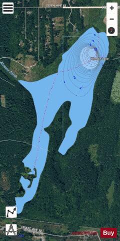 Pitman Lake,  Thurston County depth contour Map - i-Boating App - Satellite