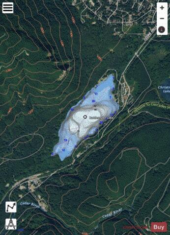 Rattlesnake Lake,  King County depth contour Map - i-Boating App - Satellite