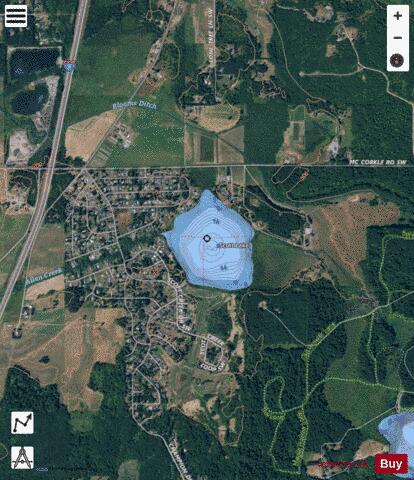 Scott Lake,  Thurston County depth contour Map - i-Boating App - Satellite