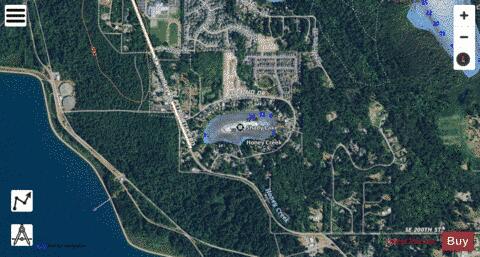 Shady Lake,  King County depth contour Map - i-Boating App - Satellite