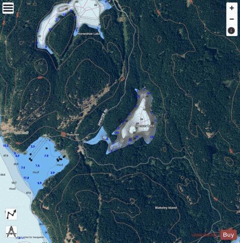 Spencer Lake,  San Juan County depth contour Map - i-Boating App - Satellite