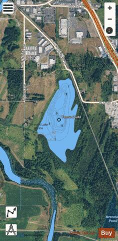 Tennant Lake,  Whatcom County depth contour Map - i-Boating App - Satellite