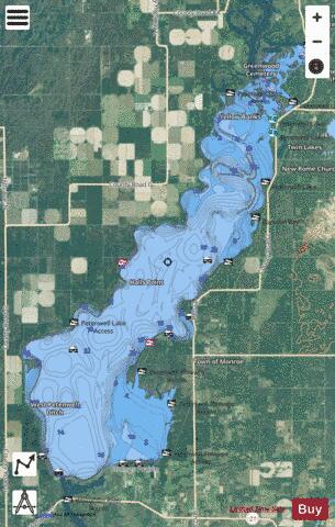 Petenwell Lake depth contour Map - i-Boating App - Satellite