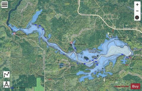 Caldron Falls Reservoir Lake depth contour Map - i-Boating App - Satellite