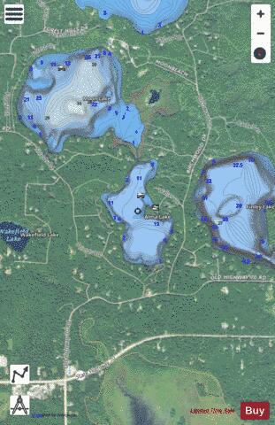 Alma Lake depth contour Map - i-Boating App - Satellite