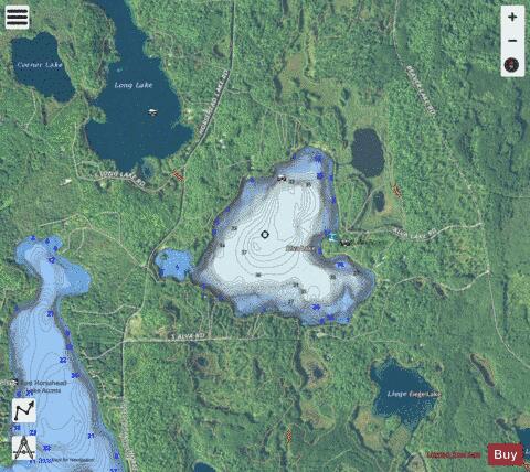 Alva Lake depth contour Map - i-Boating App - Satellite