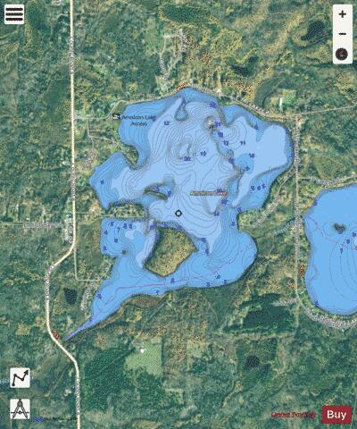 Amnicon Lake depth contour Map - i-Boating App - Satellite