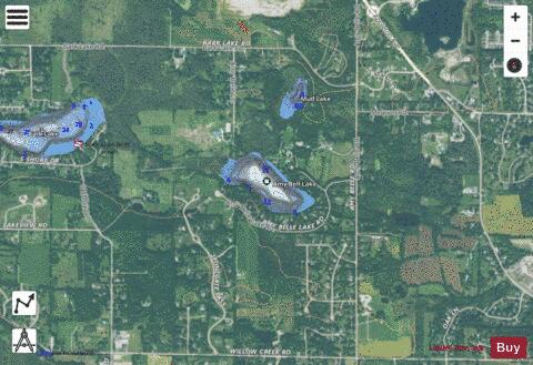 Amy Bell Lake depth contour Map - i-Boating App - Satellite