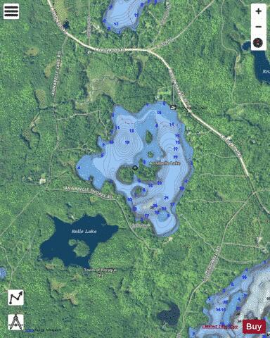 Annabelle Lake depth contour Map - i-Boating App - Satellite