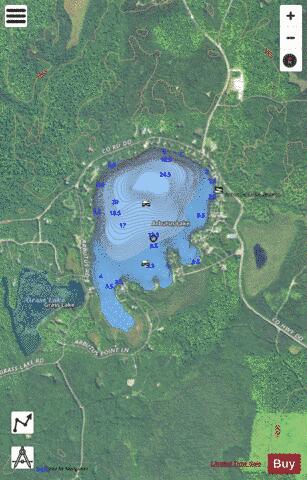 Arbutus Lake depth contour Map - i-Boating App - Satellite