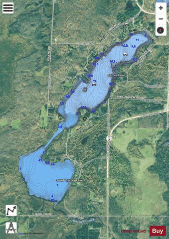 Barber Lake depth contour Map - i-Boating App - Satellite