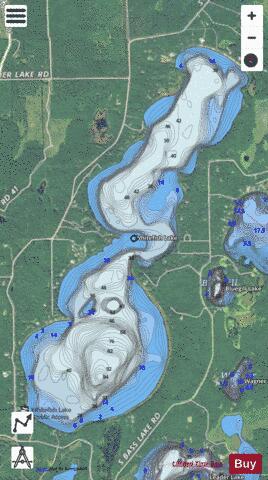Bardon Lake depth contour Map - i-Boating App - Satellite