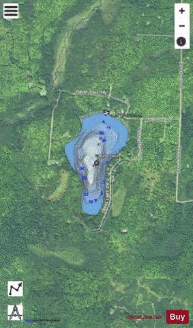 Bass Lake B depth contour Map - i-Boating App - Satellite
