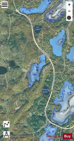Bass Lake E depth contour Map - i-Boating App - Satellite