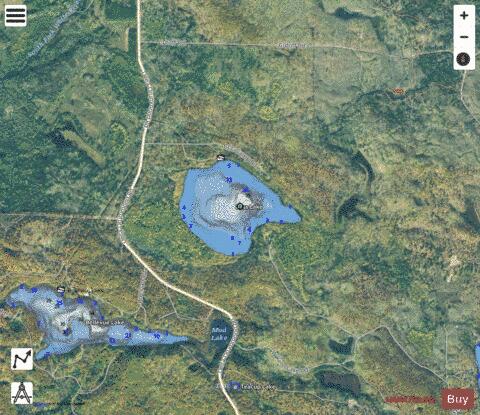 Bass Lake H depth contour Map - i-Boating App - Satellite