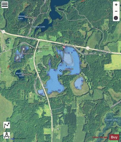 Bass Lake J depth contour Map - i-Boating App - Satellite