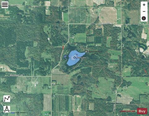Beans Lake depth contour Map - i-Boating App - Satellite