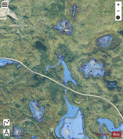Bear Lake B depth contour Map - i-Boating App - Satellite