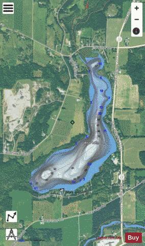 Bear Lake Royalton depth contour Map - i-Boating App - Satellite
