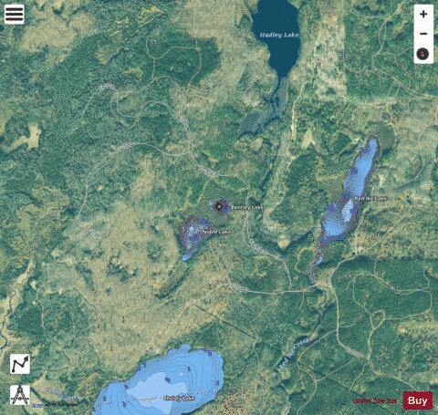 Bentley Lake depth contour Map - i-Boating App - Satellite