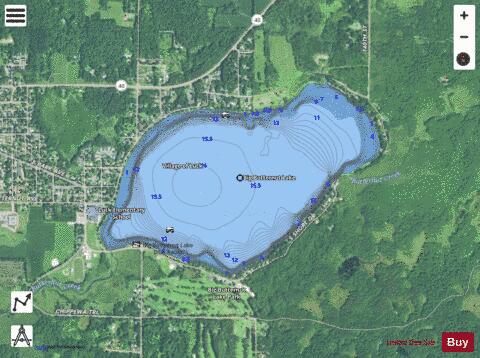 Big Butternut Lake depth contour Map - i-Boating App - Satellite
