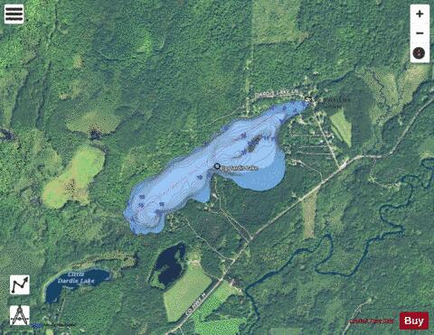 Big Dardis Lake depth contour Map - i-Boating App - Satellite